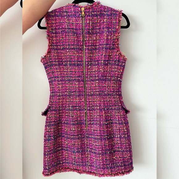 NEW WITH TAGS!!! BALMAIN Double-breasted tweed minidress PINK SIZE 40FR - 8US - Picture 13 of 13